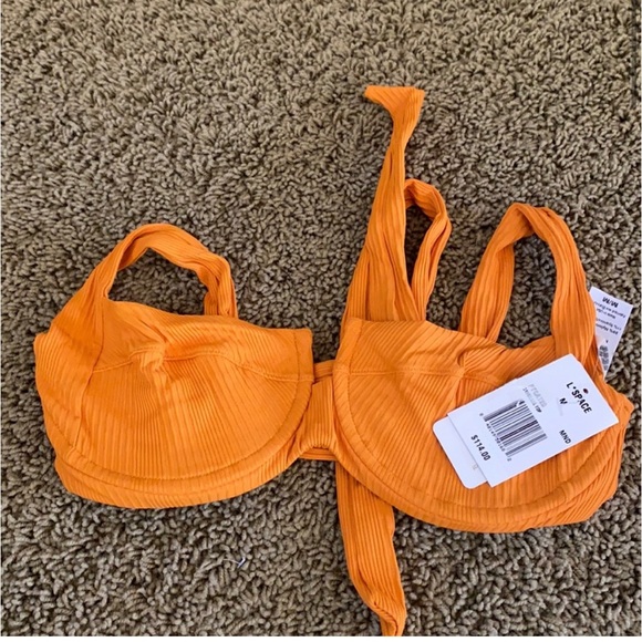 L*SPACE orange ribbed bikini - Picture 6 of 7